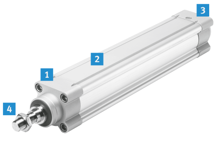 Electric cylinder ESBF with numbering